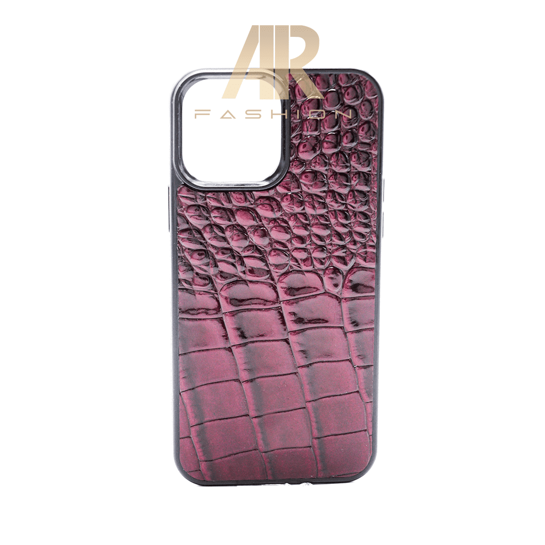 Husa iPhone 13 Pro Max Piele Embosată Croco Rubber