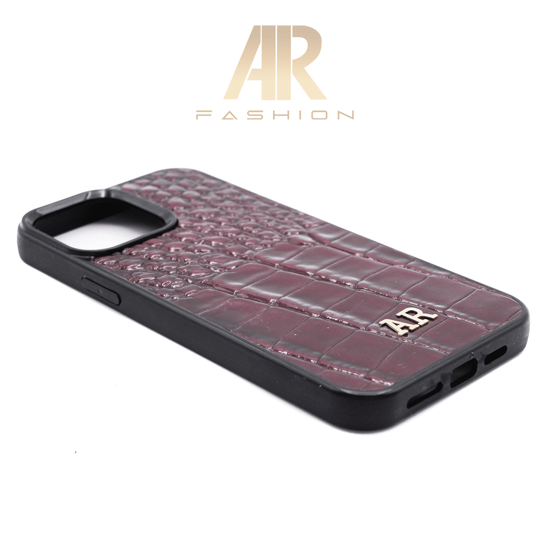 Husa iPhone 13 Pro Max Piele Embosată Croco Rubber