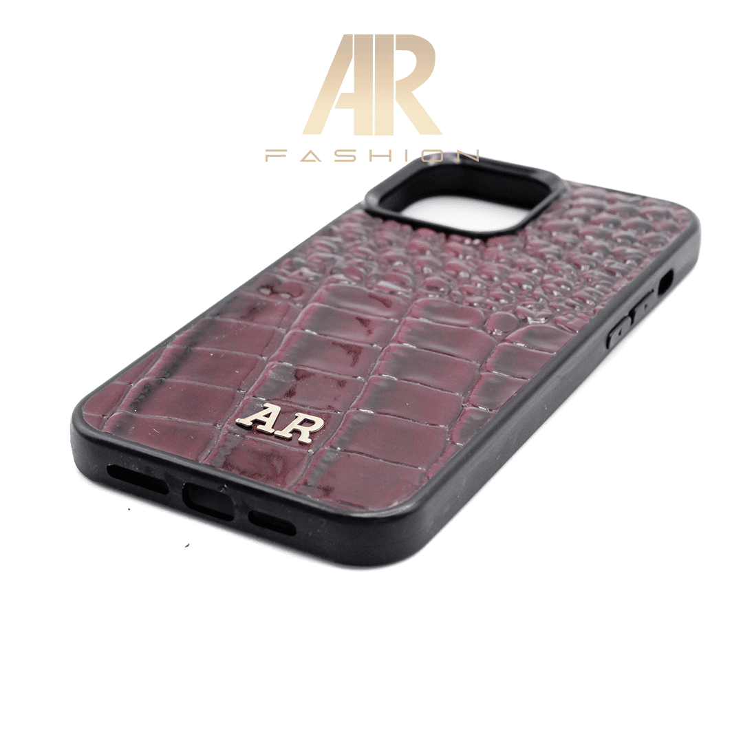 Husa iPhone 13 Pro Max Piele Embosată Croco Rubber