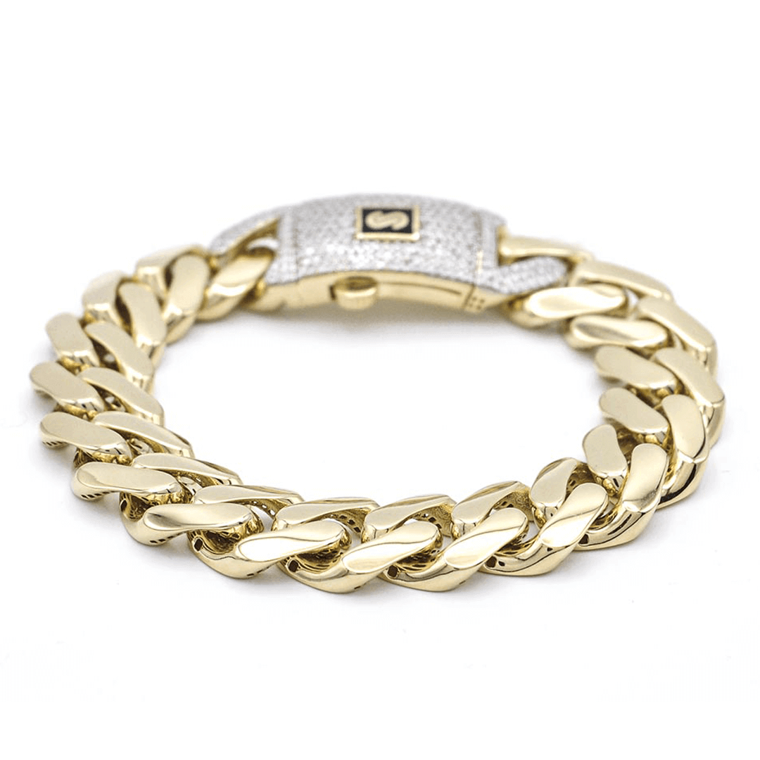 Bratara Cuban Chain Aur 14K Monaco Chain [AR3751]