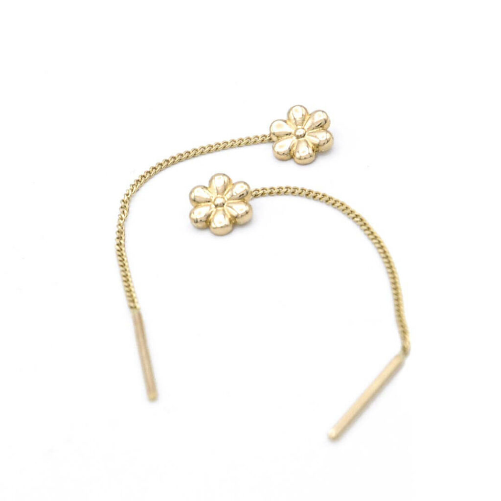 AR4015 cercei aur floare ARJewels
