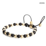 Bratara Aur 14K SKULL COLLECTION cu bilute aur si onix [AR4052]