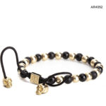 Bratara Aur 14K SKULL COLLECTION cu bilute aur si onix [AR4052]