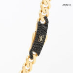 AR4072 Lant aur Monaco Chain cu cristale de zirconiu natural negre