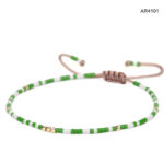 AR4101 bratara aur ARJewels cu pietre Miyuki alb si verde