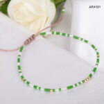 AR4101 bratara aur ARJewels cu pietre Miyuki alb si verde