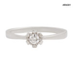 Inel Aur 14K cu Diamant Natural 0,10CT [AR4301] - imagine 4