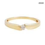 Inel Aur 14K cu Diamant Natural 0,08CT [AR4305] - imagine 2