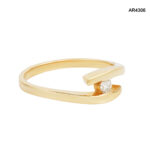 Inel Aur 14K cu Diamant Natural 0,09CT [AR4306] - imagine 3