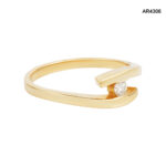 Inel Aur 14K cu Diamant Natural 0,09CT [AR4306] - imagine 2