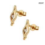 Cercei Aur 14K cu Diamante Naturale 0,04CT [AR4307] - imagine 3