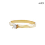 Inel Aur 14K cu Diamant Natural 0,10CT [AR4313] - imagine 3