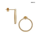 Cercei Aur 14K cu Diamante Naturale 0,40CT [AR4315] - imagine 2